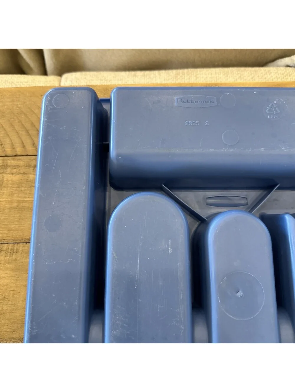 Vintage Rubbermaid Cutlery Organizer Flatware Blue 1994 Heavy Plastic 2925
